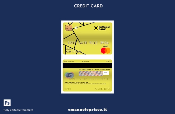 modello di carta di debito principale della banca Raiffeisen della Croazia in st